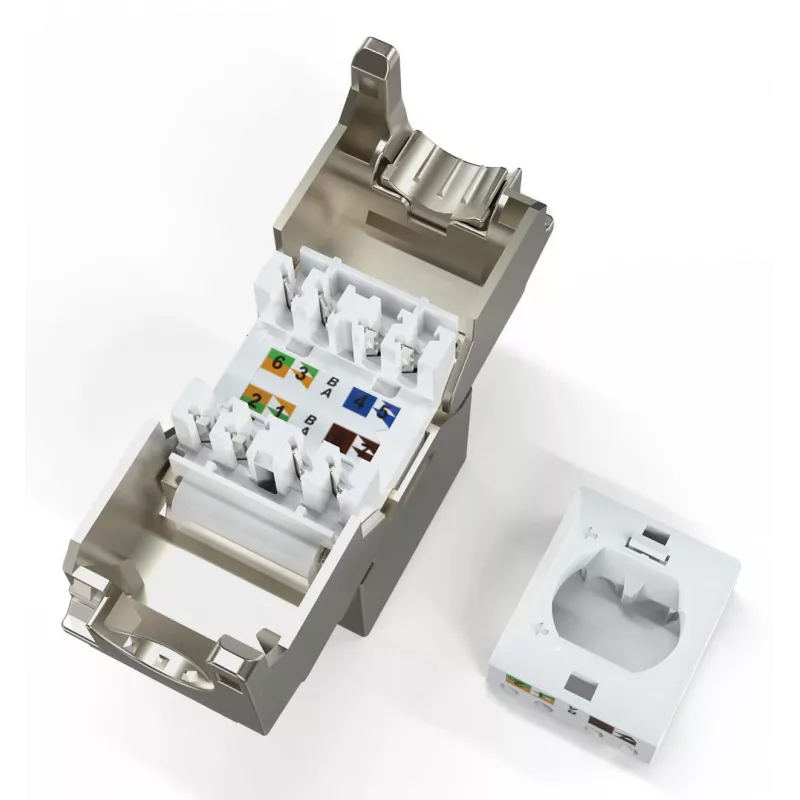 Módulo keystone compacto Digitus CAT 6A apantallado montaje sin herramientas conexión 8 uds.