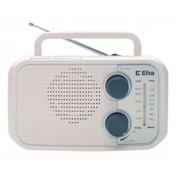 Radio Eltra DANA blanca – radio analógica portátil, diseño compacto de sobremesa