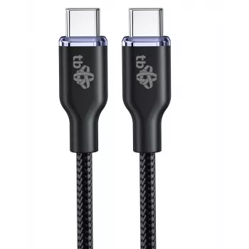 Cable USB-C a USB-C 60W Glamour 1,5m negro