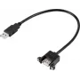 Renkforce cable USB USB 2.0 conector macho USB-A, conector hembra USB-A 0,25 m negro para instalación, atornillable RF-5720402 (RF-5720402)