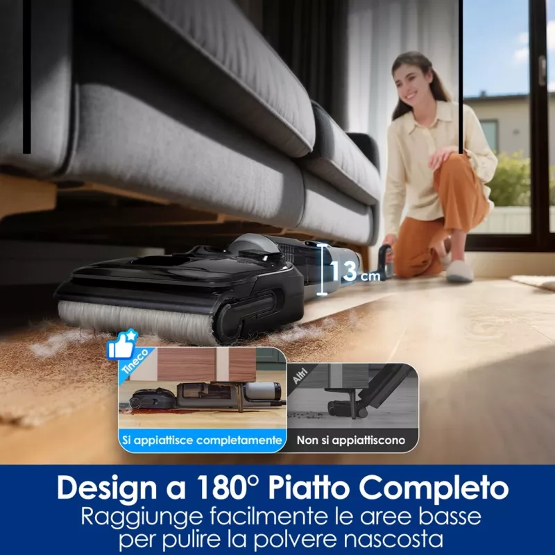 Limpiador de suelos inalámbrico Tineco Floor One i5 Stretch Plus – fregona ligera de húmedo y seco en posición vertical
