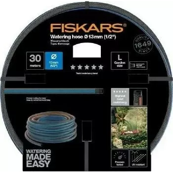 Manguera de jardín Fiskars 13 mm (1/2 pulgadas) 30 m de longitud