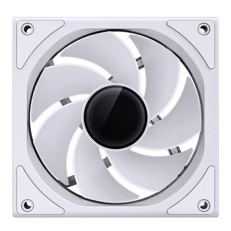 Ventilador de caja Jonsbo ZK-120W Reverse ARGB blanco de 120 mm, 120 mm PWM, cable con funda