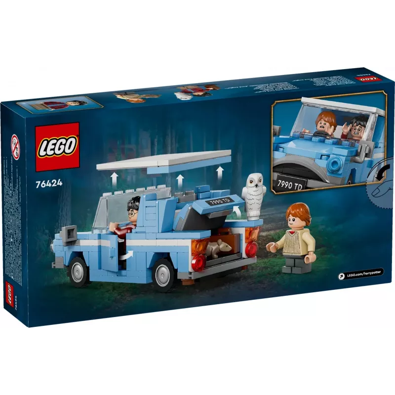 LEGO Harry Potter Coche volador Ford Anglia, juguete para niños y niñas a partir de 7 años, modelo construible con minifigura de Ron Weasley y Hedwig