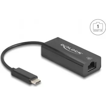 Adaptador de red DELOCK 64306 USB Type-C a Ethernet 100 Mbit/s, por cable, negro