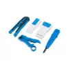 Set de herramienta de crimpado con candado de cable LANBERG NT-0302 — crimpadora RJ-45, mangos de plástico, bolsa de transporte, interruptor de encendido/apagado, multicolor