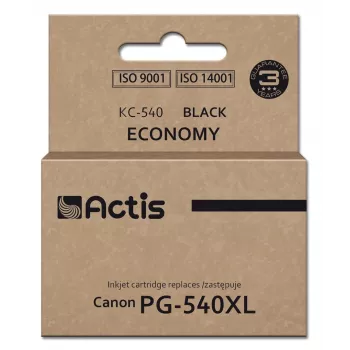 Tóner ACTIS KC-540 negro — alternativa compatible con Canon PG-540XL, tinta a base de colorante 22 ml, pack individual