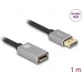 Cable de extensión DisplayPort DeLOCK 8K 60 Hz 1 m gris metal sin bloqueo