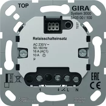 Mecanismo de relé Gira System 3000 540300 — mecanismo de conmutación para iluminación y cargas