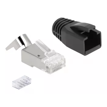 Conector de cable DeLOCK 66903 RJ-45 negro metálico conector macho 25 uds.