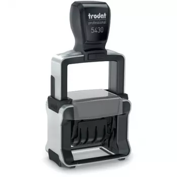 Sello fechador autoentintable Trodat Professional 4.0 5430 con carcasa de acero inoxidable