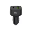Cargador para coche Green Cell CAD33, 42 W, USB-C PD + USB-A QC3.0, entrada 12/24 V, salida 5–12 V