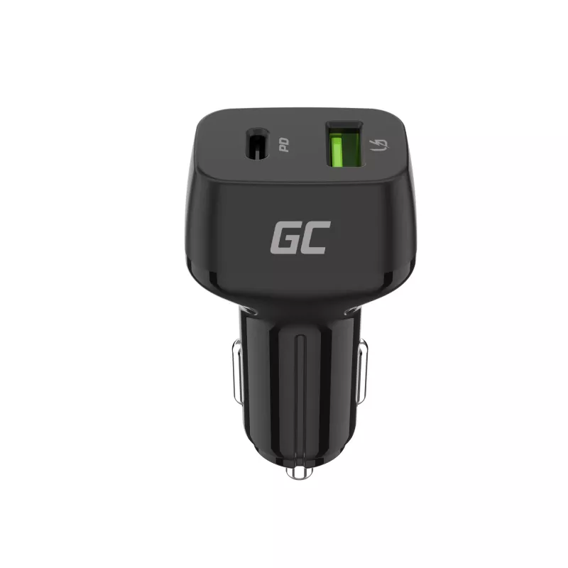 Cargador para coche Green Cell CAD33, 42 W, USB-C PD + USB-A QC3.0, entrada 12/24 V, salida 5–12 V