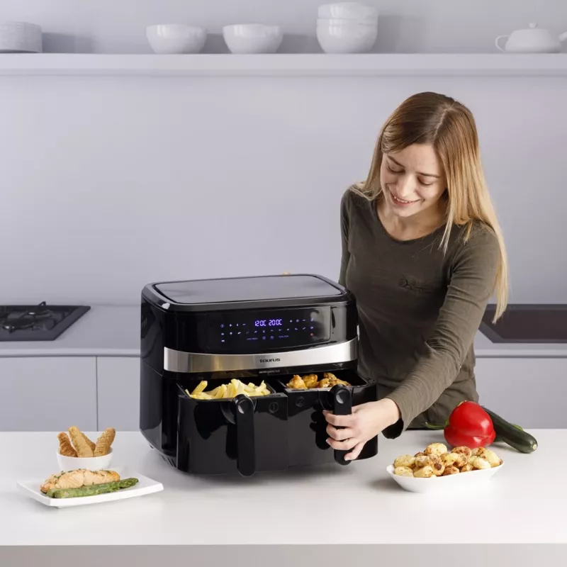 Taurus Air Fry Digital Duo Doble 9 L 2200 W freidora de aire negro