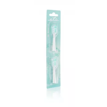 Cabezal de cepillo de recambio ETA ETA070990200, 2 uds., cerdas medias, turquesa/blanco