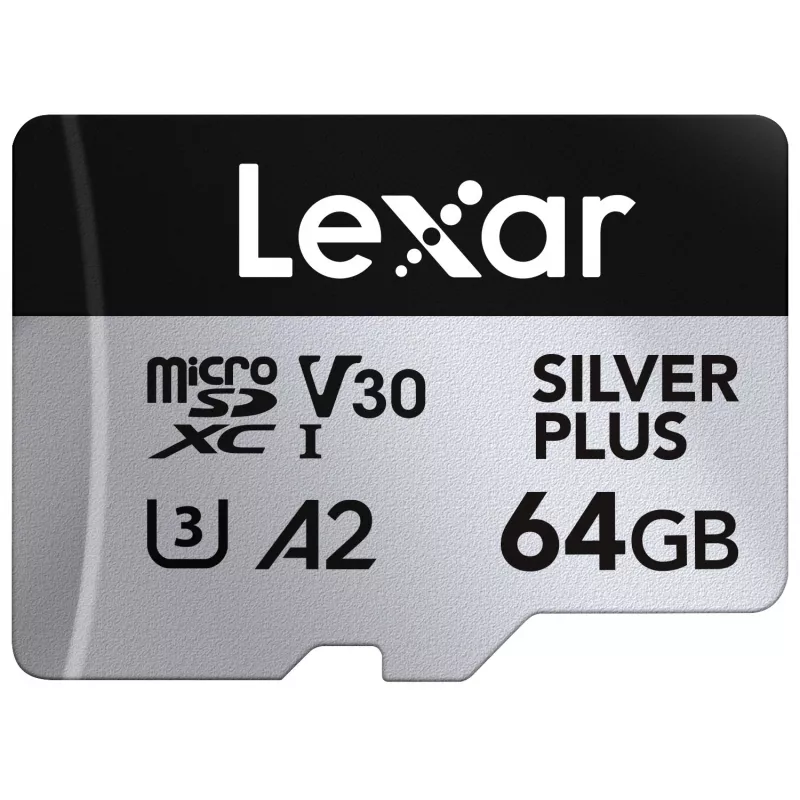 Tarjeta MicroSD Lexar 64 GB UHS-I Clase 3 SILVER PLUS