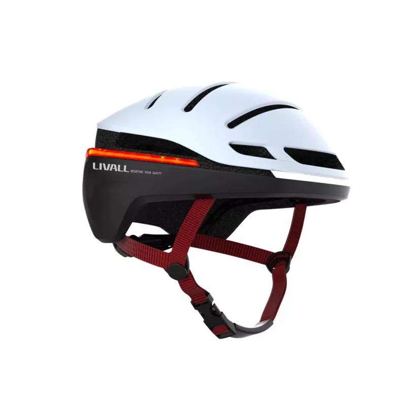 Casco abierto Livall EVO21 blanco construcción híbrida de carcasa