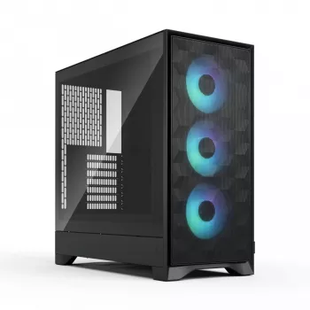 Caja de PC semitorre Fractal Design Pop 2 Air negra sólida — compatible con ATX, 3 ventiladores frontales de 120 mm, bahías de 2,5/3,5