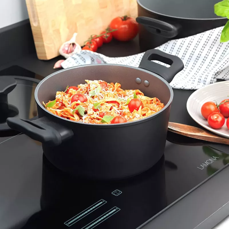 Olla para carne Russell Hobbs RH01863EU7 20 cm Crystaltech batería de cocina acero inoxidable tapa de vidrio