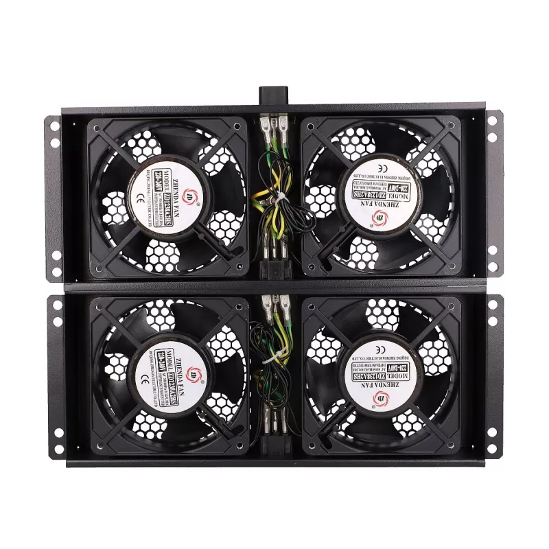 Ventilador de refrigeración Extralink EX.8673 unidad de ventilación de 4 vías para armarios de pie cable de 2 m con enchufe EU