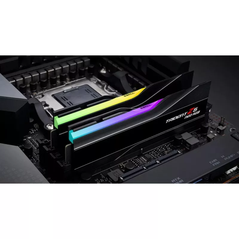 DIMM 64 GB DDR5-6000 (2x 32 GB) kit dual, memoria RAM negra, F5-6000J2636H32GX2-TZ5NR, Trident Z5 Neo RGB, AMD EXPO