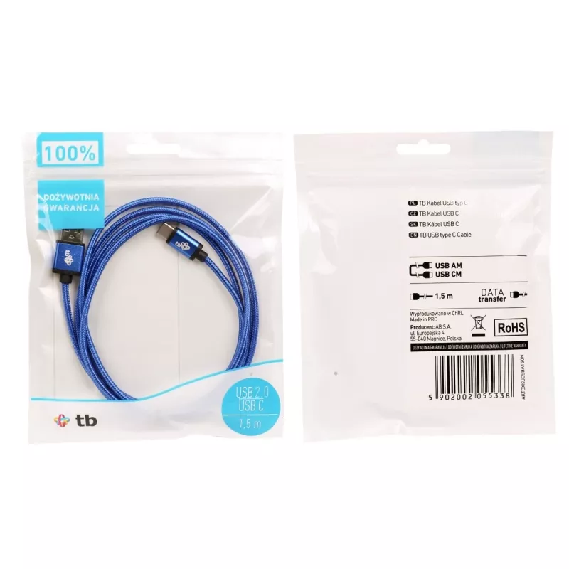 TB Cable USB - USB-C 1,5 m azul marino (AKTBXKUCSBA150N)