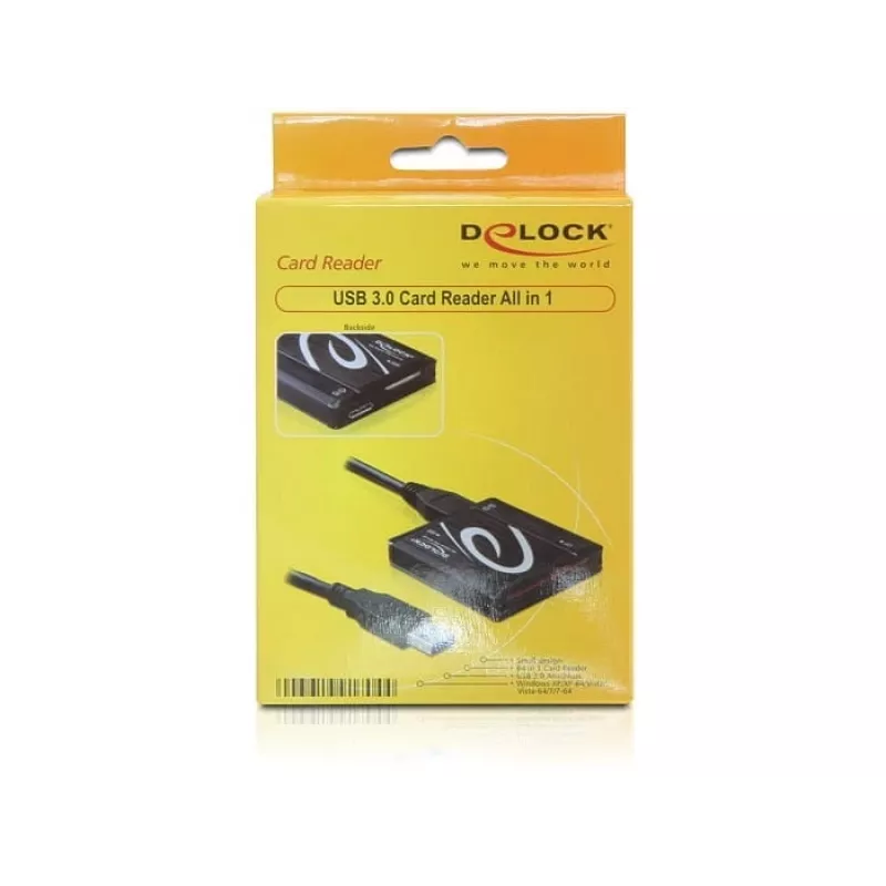 Lector de tarjetas DeLOCK USB 3.0 All in 1 91704