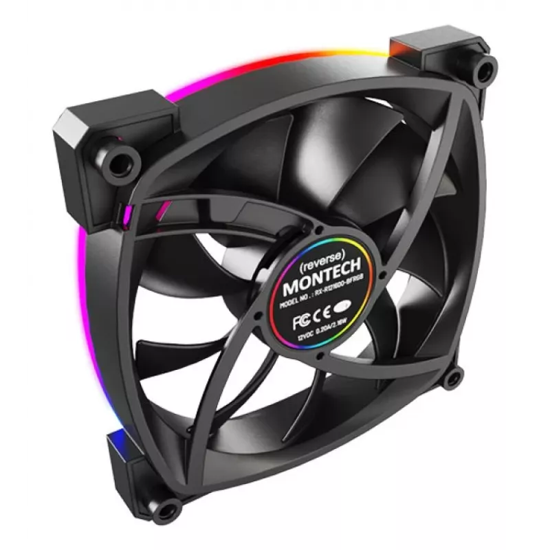 Montech RX120 PWM ventilador para caja de ordenador 12 cm negro 3 uds.