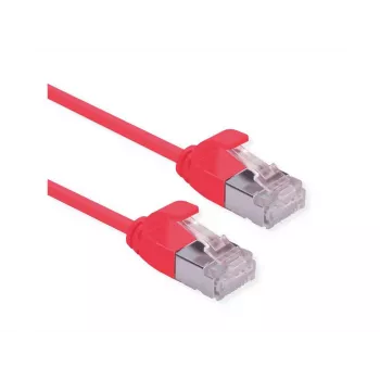 ROLINE DataCenter - cable de red - RJ-45 (M) a RJ-45 (M) - 5 m - U/FTP - CAT 6a - libre de halógenos, moldeado, protección de lengüeta, conductor flexible - rojo, Pantone 199C (21.15.3317)