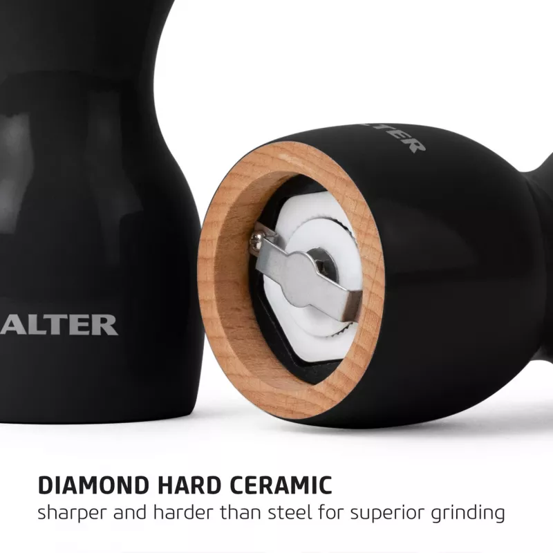 Molinillos de sal y pimienta Salter 7613 BKXRA – molinillos eléctricos de especias, negro brillante