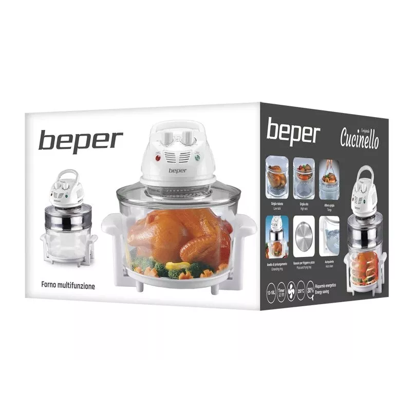 Vaporera eléctrica Beper BF.640 2 niveles, temporizador ajustable, vaporera de sobremesa
