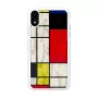 Funda para smartphone iKins para iPhone XR Mondrian White — funda trasera rígida protectora