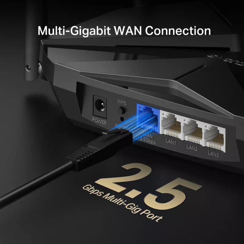 Router de sobremesa MERCUSYS MR85X AX3000 Dualband Wi-Fi 6, 3000 Mbit/s, 4 antenas, 3 puertos Gigabit LAN, negro