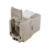 Jack Keystone Cat.6A blindado extraplano, EQUIP 767223, sin herramientas, RJ-45, plano, plata, 8 uds.