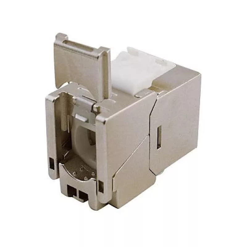 Jack Keystone Cat.6A blindado extraplano, EQUIP 767223, sin herramientas, RJ-45, plano, plata, 8 uds.