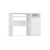 Escritorio top e shop PORTO derecho blanco, tablero rectangular de aglomerado 985×510×755 mm, 1 cajón, bandeja para teclado