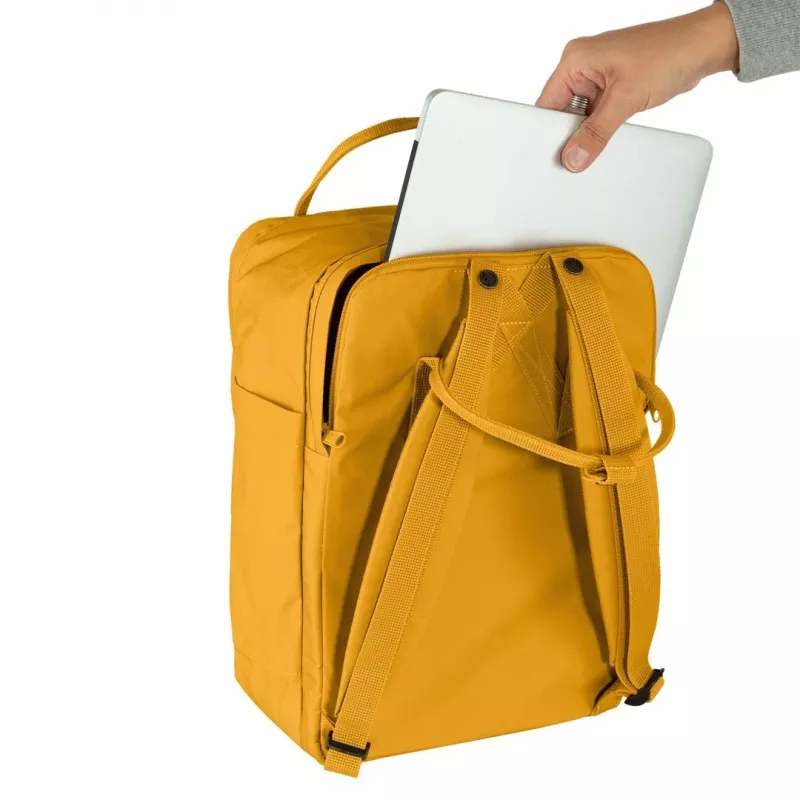 Mochila Fjällräven Kanken Laptop 13 pulgadas — mochila informal, Amarillo, 250×160×350 mm, poliamida/PP/vinilo