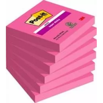 Bloc de notas adhesivas 3M 654SPI cuadrado rosa 90 hojas autoadhesivo