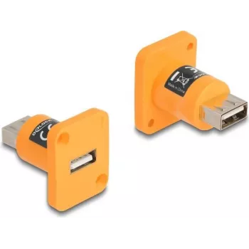 DeLOCK módulo tipo D USB 2.0 conector hembra Type-A a conector hembra naranja