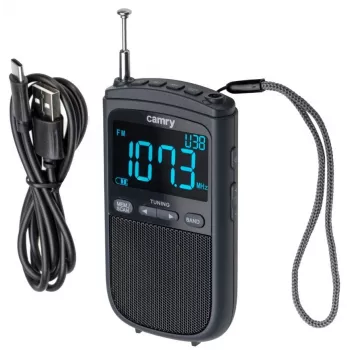 Camry | Radio mini portátil | CR 1905 | Función despertador | Negro