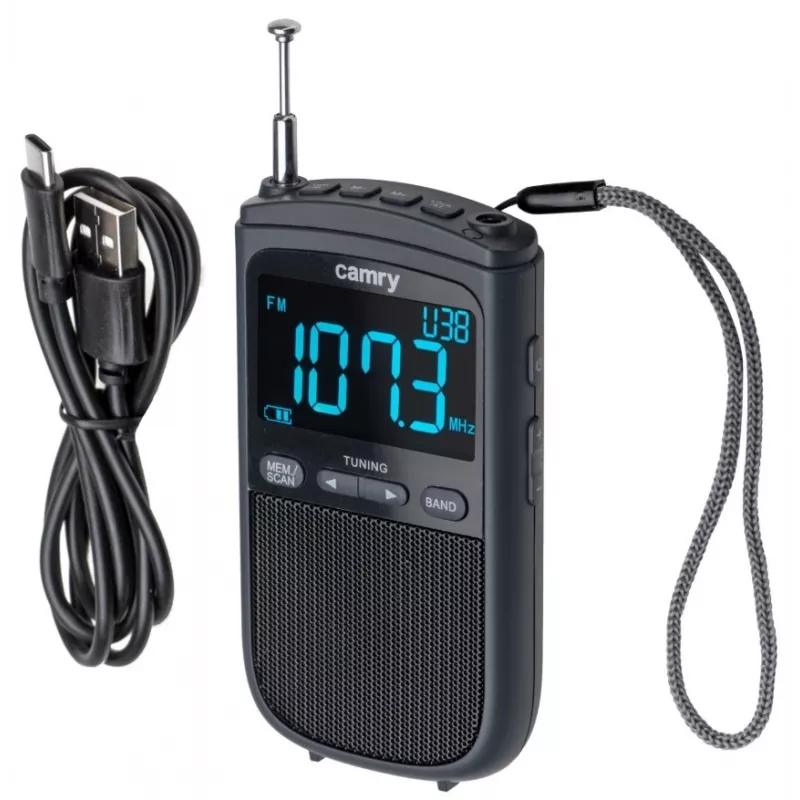 Camry | Radio mini portátil | CR 1905 | Función despertador | Negro