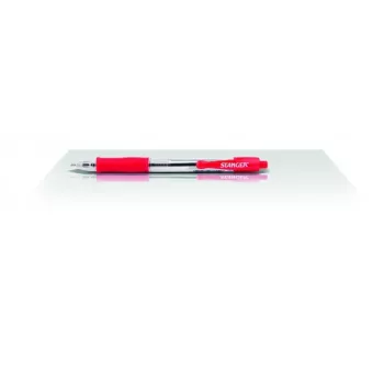 Bolígrafo Stanger 18000300040 Softgrip retráctil — tinta roja, punta retráctil, Softgrip