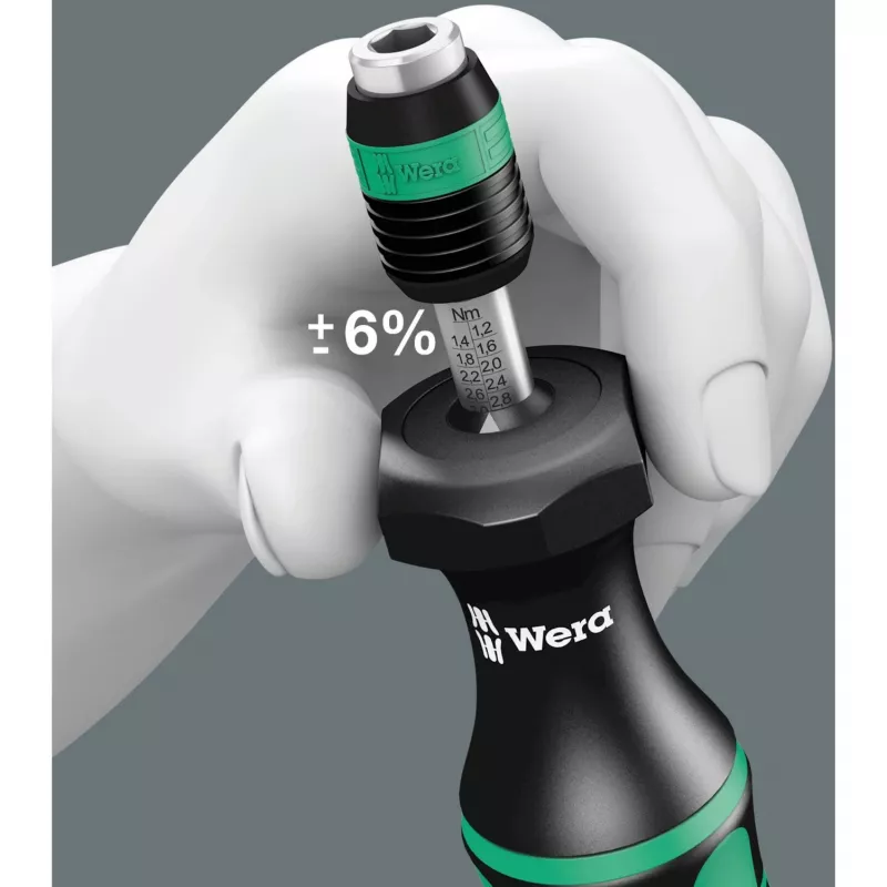 Destornillador dinamométrico 7441, llave dinamométrica negro/verde, para puntas de 1/4