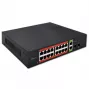 Switch de red QOLTEC 52292 — Gigabit Ethernet PoE, 16x RJ45, 2x RJ45 uplink, 2x SFP