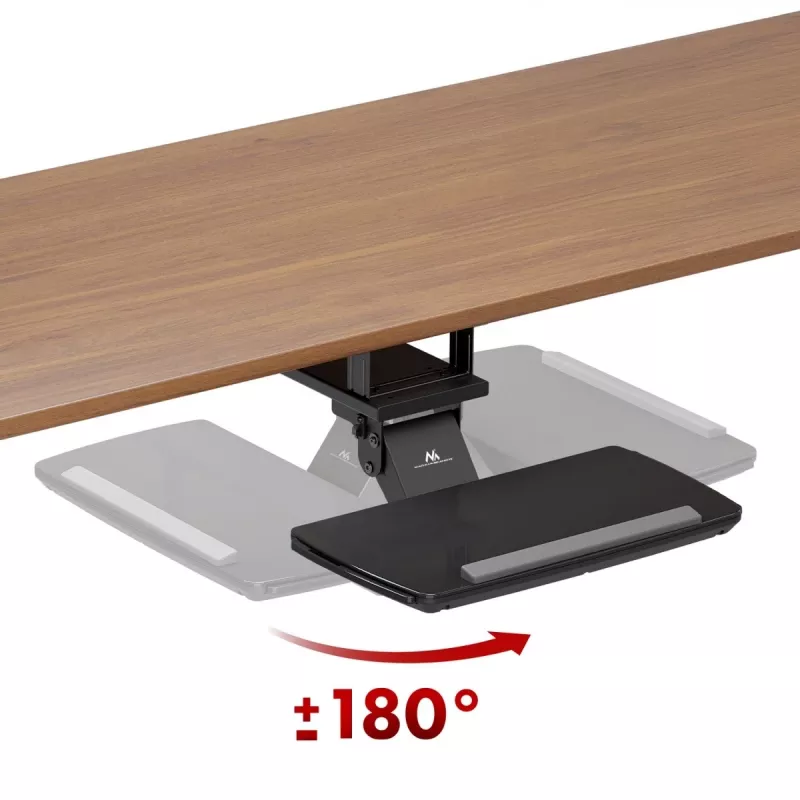 Soporte de teclado bajo mesa Maclean, regulable, máx. 5 kg, negro, MC-156 B