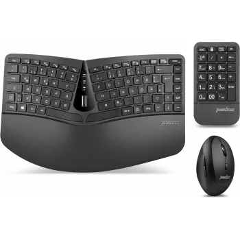 Perixx PERIDUO-606A Teclado y ratón con RF Wireless Alemán Negro (PERIDUO-606A DE)