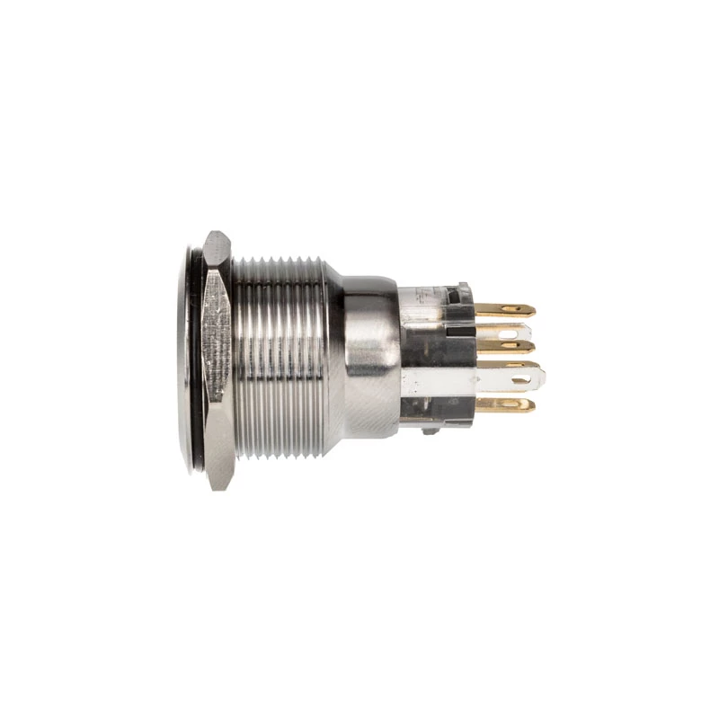 Pulsador DimasTech interruptor antivandálico 22mm Silverline Dot RGB PD215, 22 mm