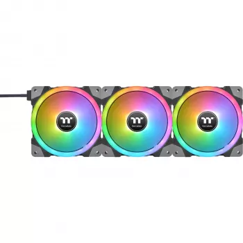 Thermaltake SWAFAN EX12 RGB ventilador para caja de PC TT Premium Edition CL-F143-PL12SW-A, 120 mm, aspas invertidas, pack de 3, negro