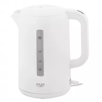 Adler Hervidor de agua | AD 1386 | Eléctrico | 1850 W | 2,2 L | Plástico | Base giratoria 360° | Blanco
