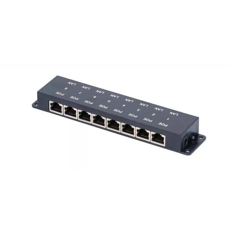 Inyector PoE Extralink 8 puertos, 8x 100 Mb/s RJ45